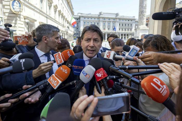 Il leader dei Cinque Stelle Giuseppe Conte