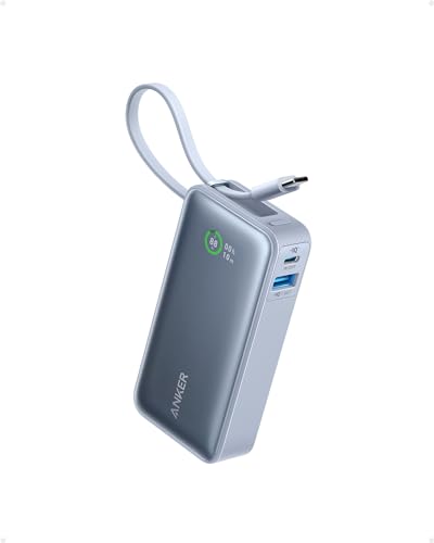 Anker Nano Power Bank, caricabatterie portatile da 10.000 mAh con cavo USB-C integrato