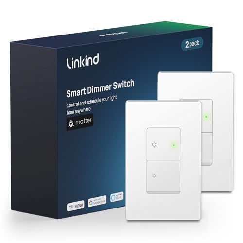 Smart Switch Linkind Matter, interruttore dimmer intelligente WiFi Funziona con Alexa,...