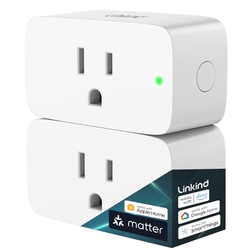 Linkind Matter Smart Plug, funziona con Apple Home, Siri, Alexa, Google Home,...