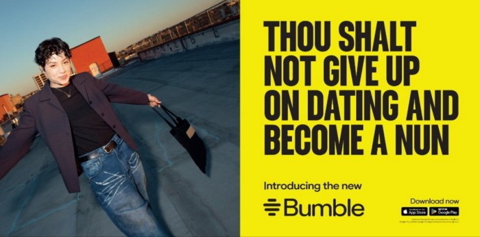 Una pubblicità di Bumble