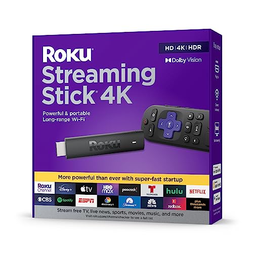 Roku Streaming Stick 4K |  Dispositivo di streaming Roku portatile 4K/HDR/Dolby...