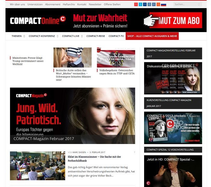 Un'immagine d'archivio del sito web della rivista Compact