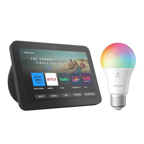 Echo Show 8 (3a generazione, versione 2023) in bundle Charcoal con Sengled Smart...