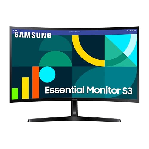 Monitor per computer curvo SAMSUNG 27' Essential S3 (S36GD) serie FHD 1800R,...