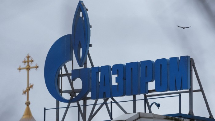 A Gazprom sign in St Petersburg