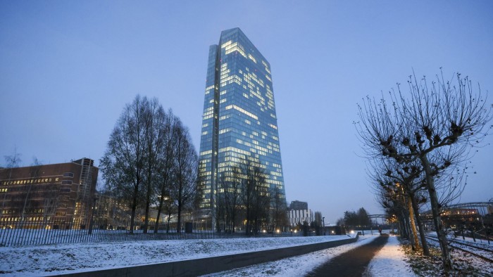 The ECB building in winter