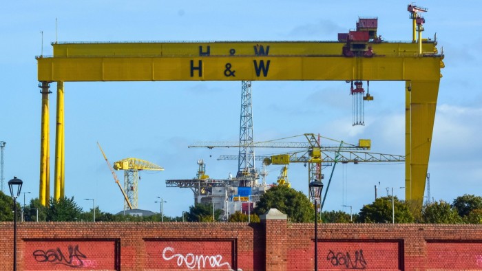Harland and Wolff cranes in Belfast Northern Ireland