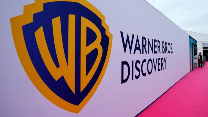 The Warner Bros logo is seen during the Cannes Lions International Festival of Creativity in Cannes, France, in June 2022