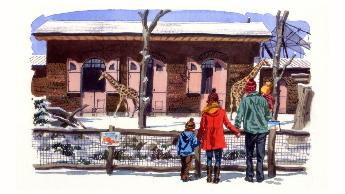 un pigiama party di Natale allo zoo