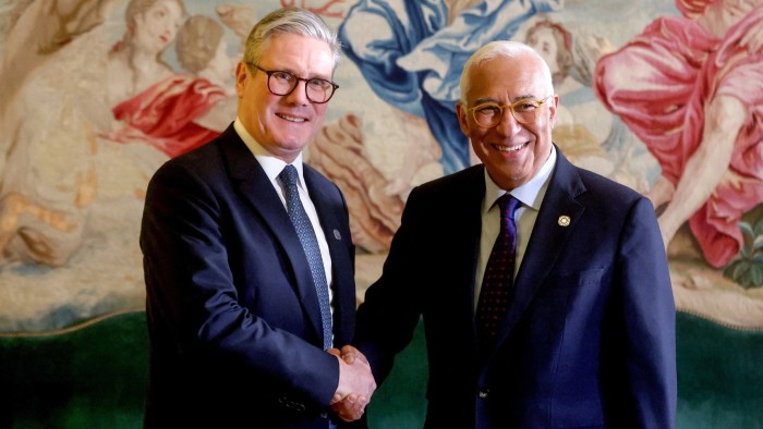 Britain’s Prime Minister Keir Starmer and European Council President António Costa