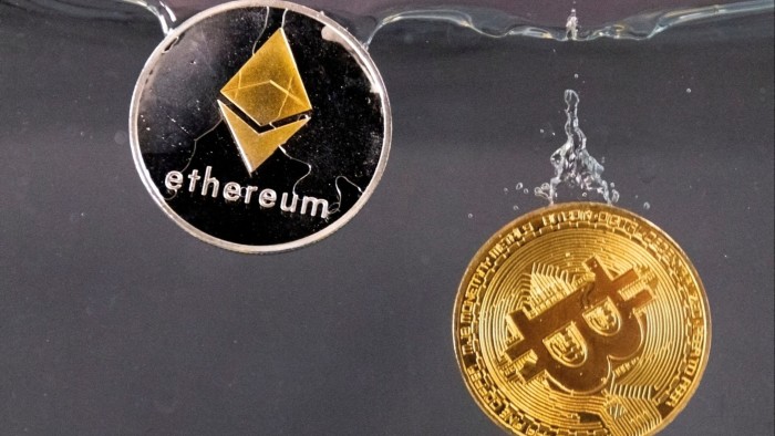 A representation of bitcoin and ethereum