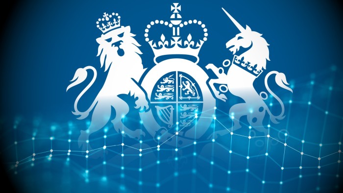 Montage shows government logo disappearing into a digital web effect