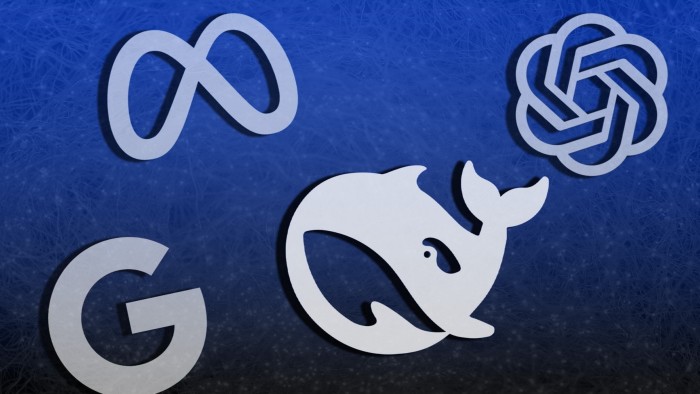 Logos of DeepSeek, Meta, OpenAI and Google