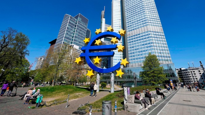 European currency Euro sculpture