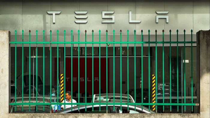 A Tesla service centre in Chongqing.