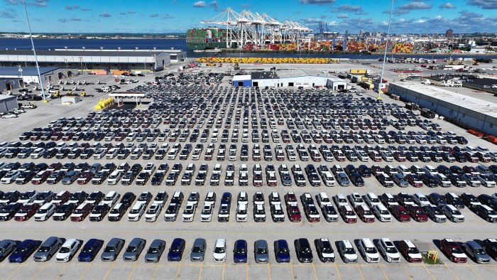 Cars parked at the port of Baltimore