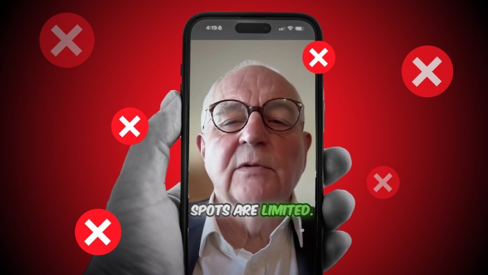 Example of deepfake avatars of Martin Wolf promoted in adverts on Facebook and Instagram
