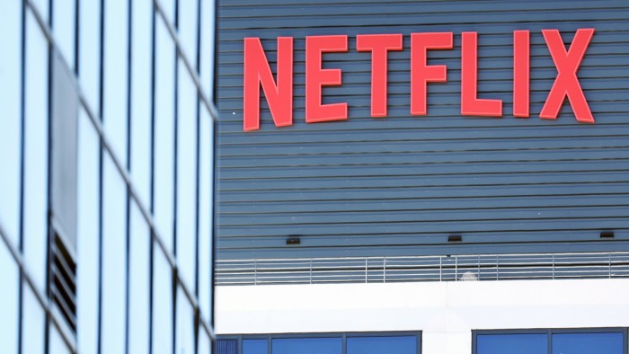 The Netflix logo at the company’s offices in Los Angeles, California, US