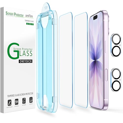 Protettore dello schermo AMFilm con protezione per lenti della fotocamera (pacchetto 2+2)