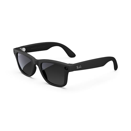 Meta Wayfarer Square Sunglesses, grafite a gradiente nero/polarizzato opaco, ...
