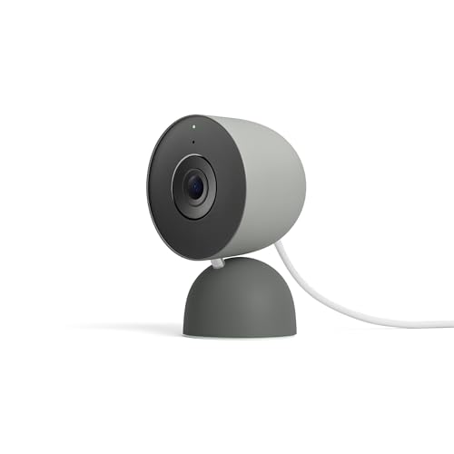 Google Nest Cam Indoor (con cavo, 3a generazione) - Telecamera di sicurezza con video 2K e...