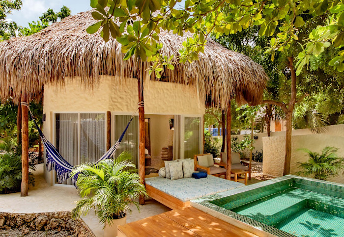 Una cabaña al Blue Apple Beach Club