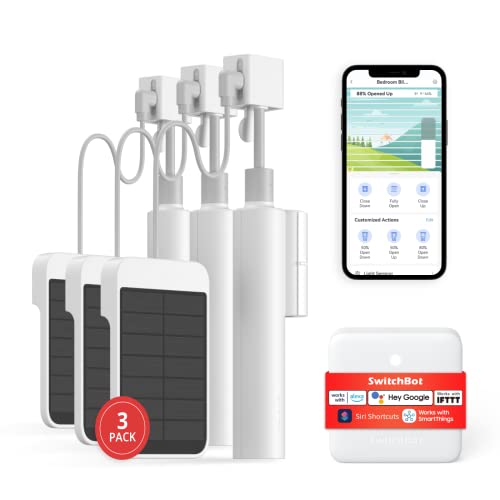 Kit per tende motorizzate elettriche intelligenti SwitchBot - Confezione da 3 con telecomando WiFi 2.4G...
