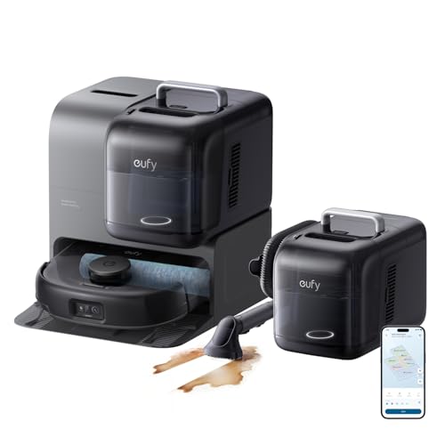 Robot aspirapolvere eufy E28, aspirazione 20.000 Pa, rullo lavapavimenti con sistema HydroJet,...