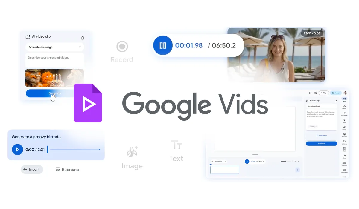 Ti presentiamo Google Vids, un nuovo strumento di generazione di contenuti basato sull'intelligenza artificiale