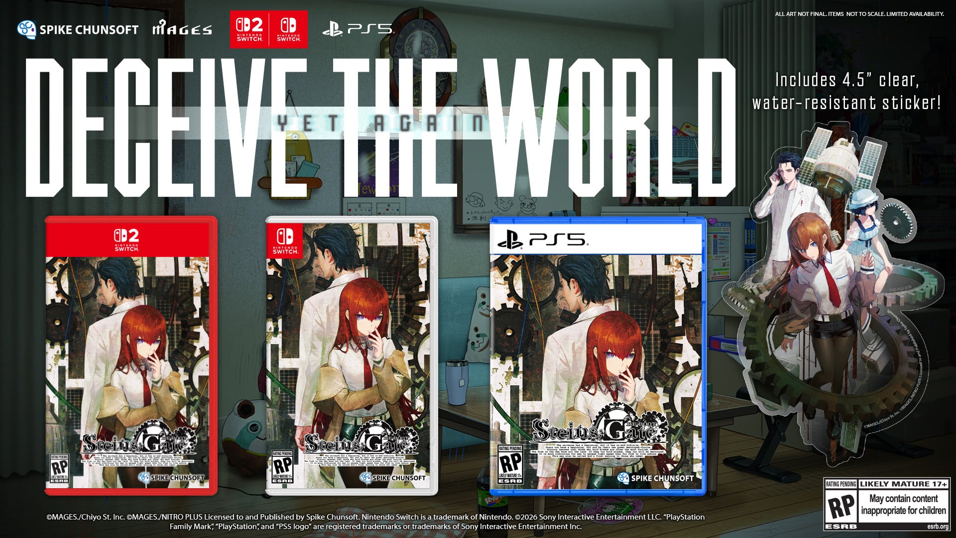 STEINS;GATE RE:BOOT verrà lanciato in occidente il 20 agosto per Xbox Series e PC, il 29 ottobre per PS5, Switch 2, PS4 e Switch