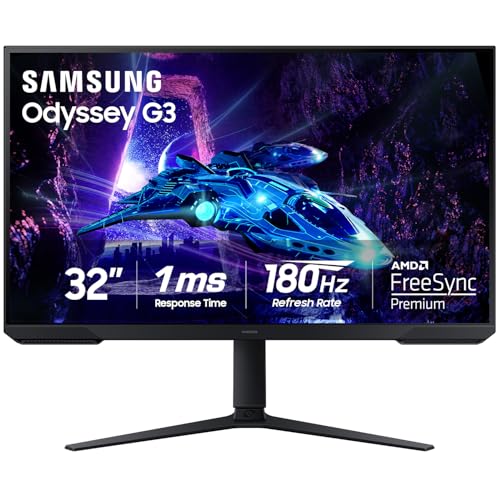 Monitor da gioco Samsung FHD serie Odyssey G3 (G30D) da 32 pollici, 1 ms, 180 Hz,...