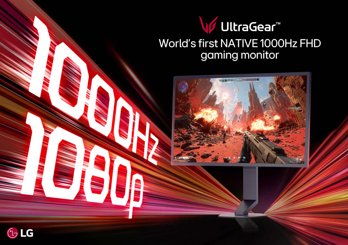 Il nuovissimo monitor UltraGear di LG offre una frequenza di aggiornamento di 1000 Hz