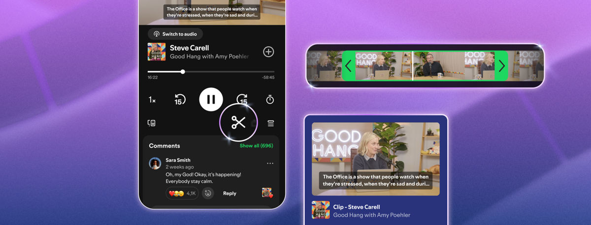 Puoi finalmente ritagliare e condividere momenti dai podcast di Spotify