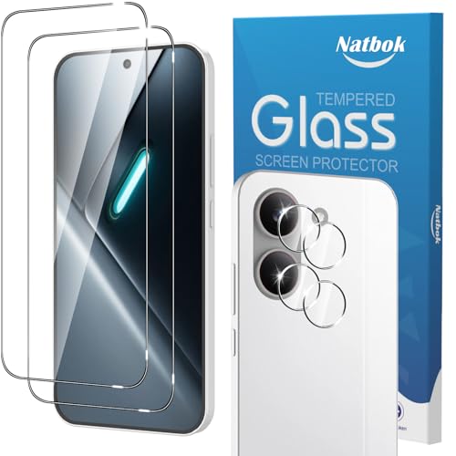 Proteggi schermo Natbok con protezioni per obiettivo fotocamera (confezione 2+2)