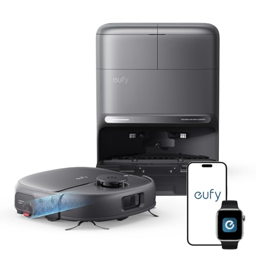 Robot aspirapolvere e lavapavimenti combinato eufy C28, aspirazione 15.000 Pa, idrogetto autopulente...