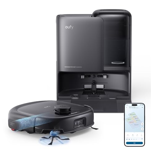 Robot aspirapolvere e lavapavimenti combinato eufy E25, aspirazione 20.000 Pa, sistema autopulente HydroJet...