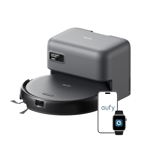 Robot aspirapolvere eufy C10 con svuotamento automatico, 8 settimane a mani libere,...
