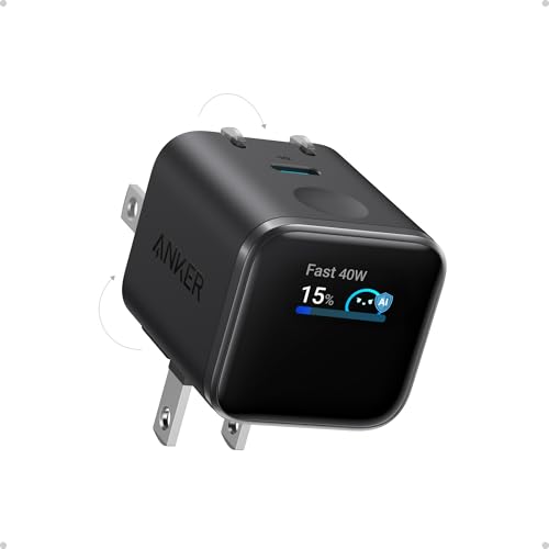 Caricabatterie Smart Display Anker, blocco caricabatterie Anker Nano USB C, 45 W Max GaN...