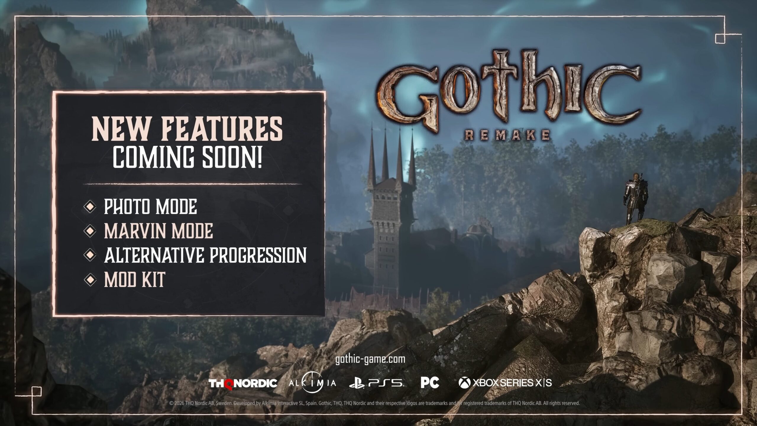 Aggiornamenti di Gothic Remake per aggiungere la modalità Foto, la modalità Marvin, la progressione alternativa e il supporto del kit mod