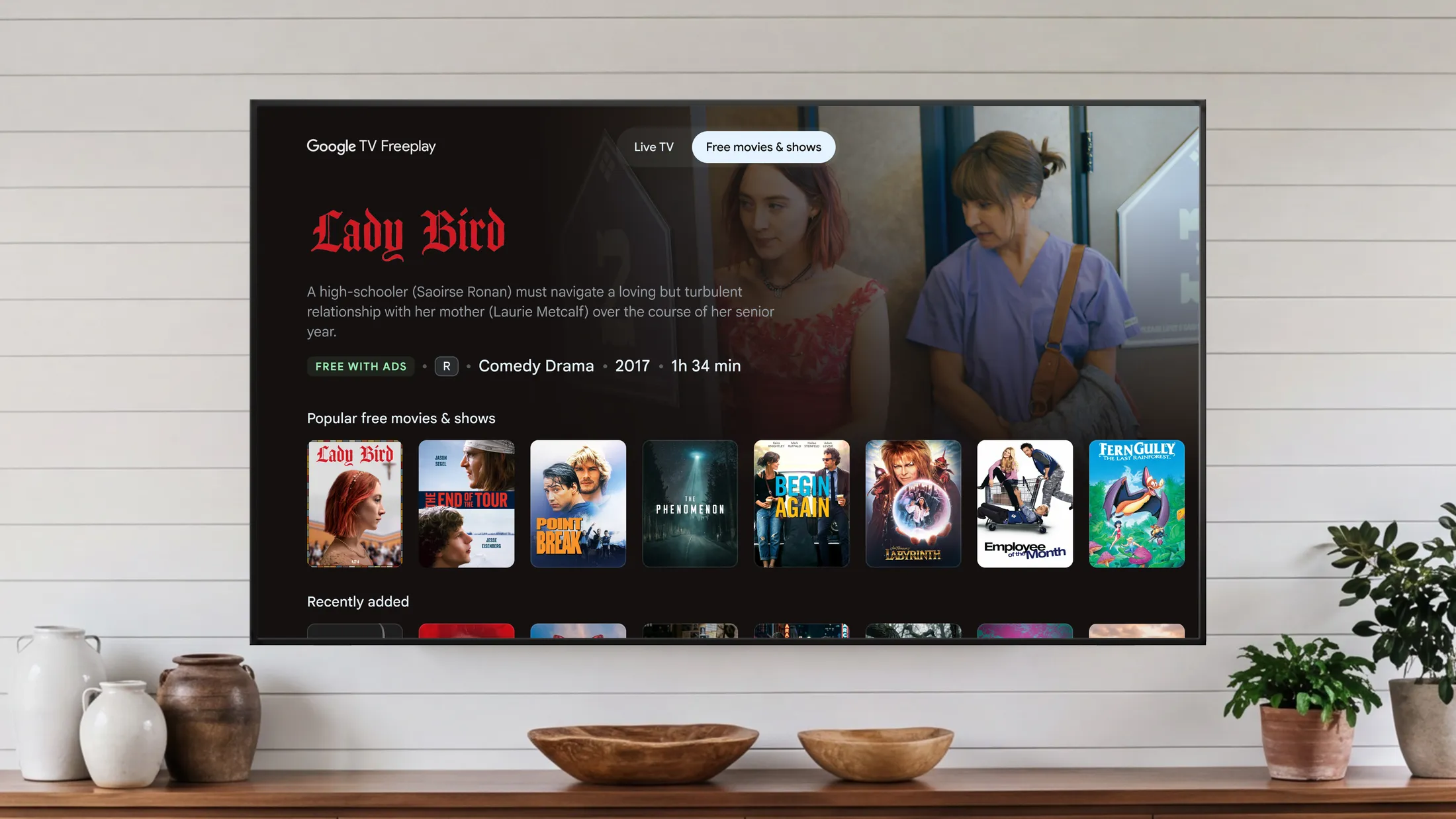 Google TV Freeplay offre agli spettatori l'accesso a oltre 10.000 film gratuiti