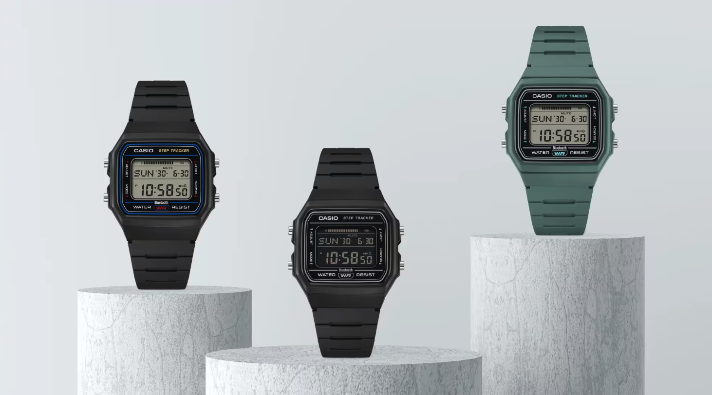 Il nuovo orologio retrò di Casio può monitorare i tuoi passi e accoppiarsi con il tuo telefono