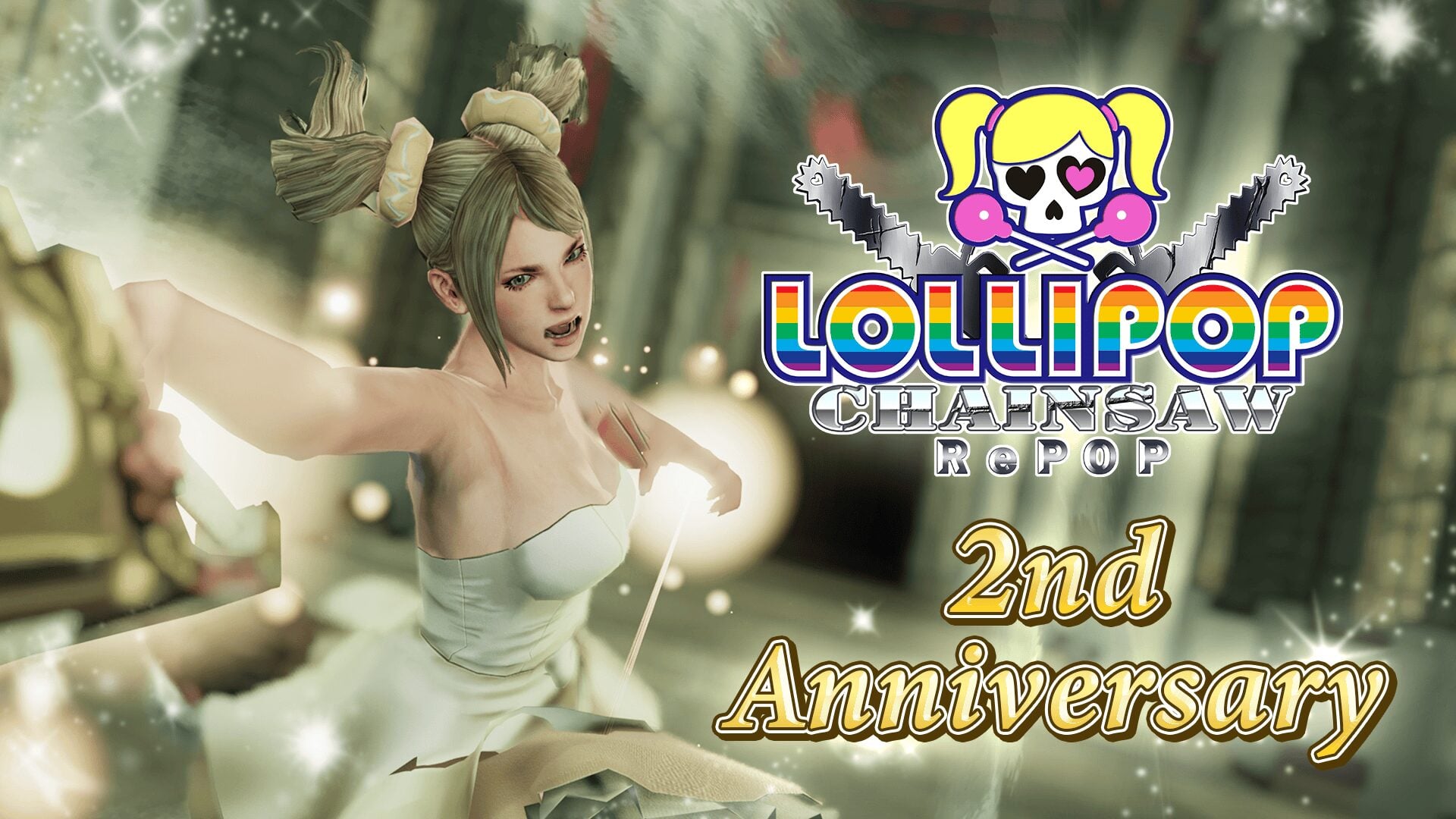 L'aggiornamento "2nd Anniversary" di Lollipop Chainsaw RePOP è ora disponibile e aggiunge il costume "Party Dress".